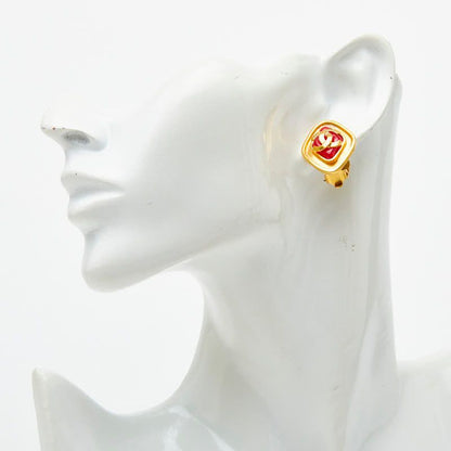 Chanel CC Logo Diamond Vintage Earrings Gold Plated 1 — view 5