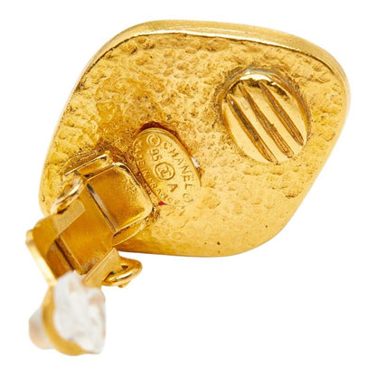 Chanel CC Logo Diamond Vintage Earrings Gold Plated 1 — view 3