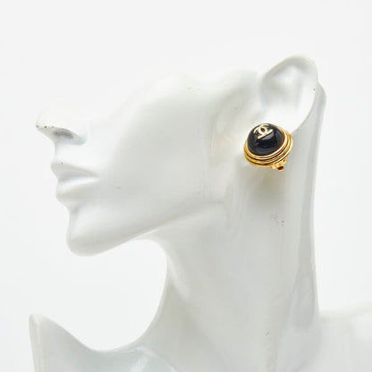 Chanel CC Logo Round Circle Earrings Gold Plated 1 — view 5