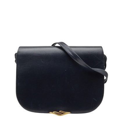 Cartier Saffiano Line Shoulder Bag Black Leather