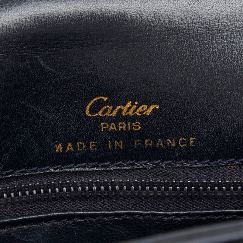 Cartier Saffiano Line Shoulder Bag Black Leather — view 9