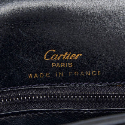 Cartier Saffiano Line Shoulder Bag Black Leather — view 9