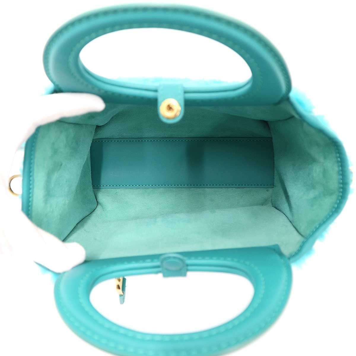 Max Mara Maxmara Teddy Bear Extra Small Reversible Bag Green — view 6