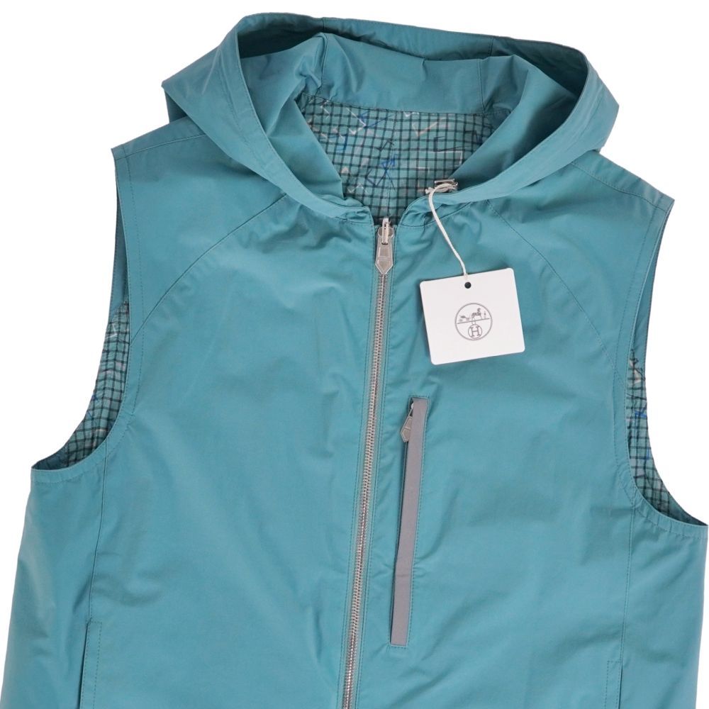 Hermes Vest Hooded Gilet Reversible All Over Pattern — view 7