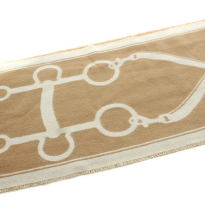 Hermes Molle Scarf Fringe Cashmere Beige OH — view 5