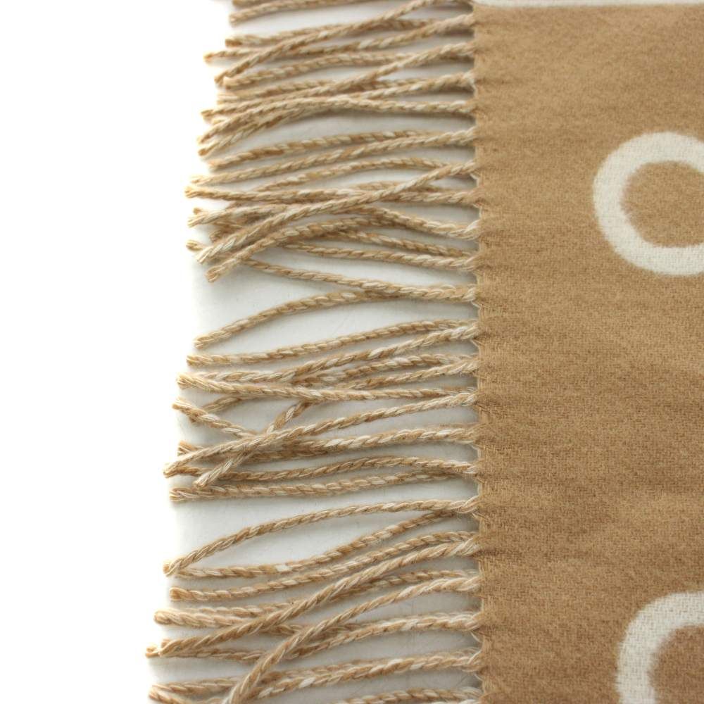 Hermes Molle Scarf Fringe Cashmere Beige OH — view 4