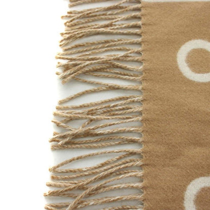 Hermes Molle Scarf Fringe Cashmere Beige OH — view 4