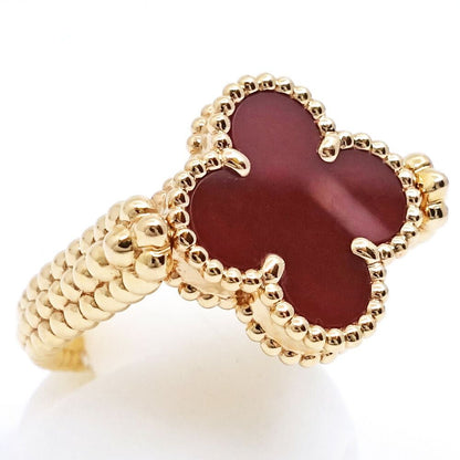 Van Cleef & Arpels 18k Pink Gold Vintage Alhambra Reversible Ring Guilloche — view 8
