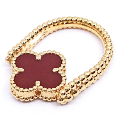 Van Cleef & Arpels 18k Pink Gold Vintage Alhambra Reversible Ring Guilloche — view 6