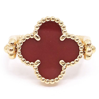 Van Cleef & Arpels 18k Pink Gold Vintage Alhambra Reversible Ring Guilloche — view 2