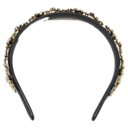 Chanel CC Logo Pearl & Clover Heart Visual Headband Head — view 6