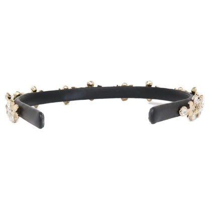 Chanel CC Logo Pearl & Clover Heart Visual Headband Head — view 4