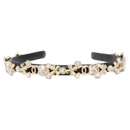 Chanel CC Logo Pearl & Clover Heart Visual Headband Head — view 2
