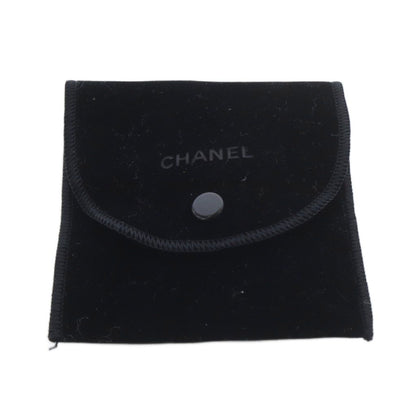 Chanel CC Logo Hoop Earrings Gold Color Black — view 8