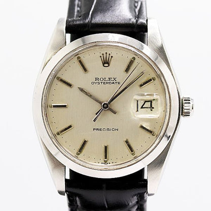 Rolex Oyster Precision SS Manual Winding Silver Dial Watch