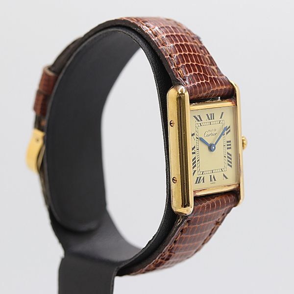 Cartier Must Tank SM Quartz Yellow Dial Watch — view 2