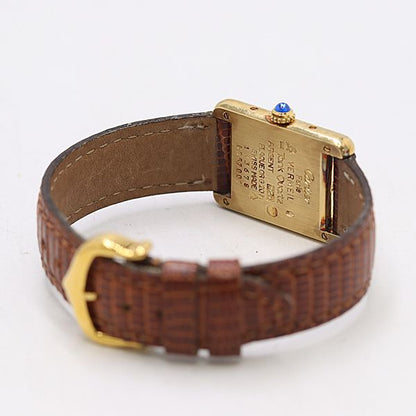 Cartier Must Tank SM Quartz Yellow Dial Watch — view 4