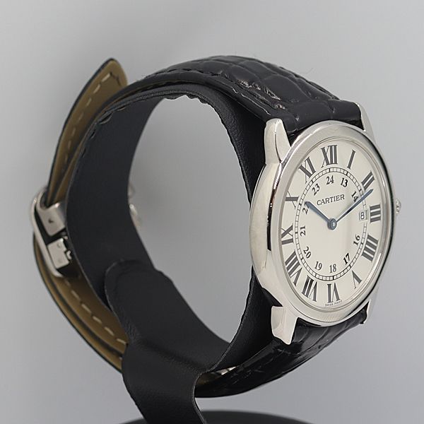 Cartier Ronde Solo de Quartz Date Silver Dial Watch Kzk — view 2
