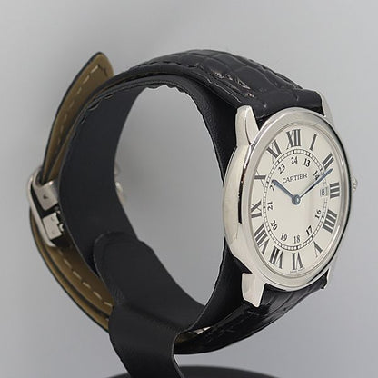 Cartier Ronde Solo de Quartz Date Silver Dial Watch Kzk — view 2