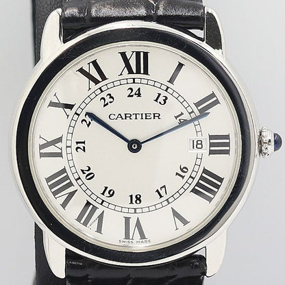 Cartier Ronde Solo de Quartz Date Silver Dial Watch Kzk