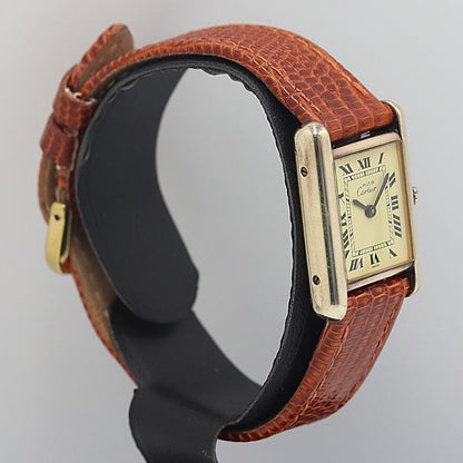 Cartier Must Tank Quartz Ivory Dial Watch Kzk — view 2
