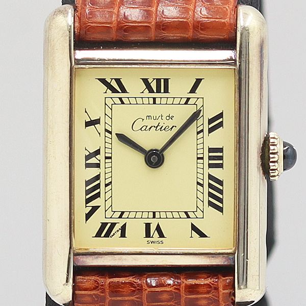 Cartier Must Tank Quartz Ivory Dial Watch Kzk