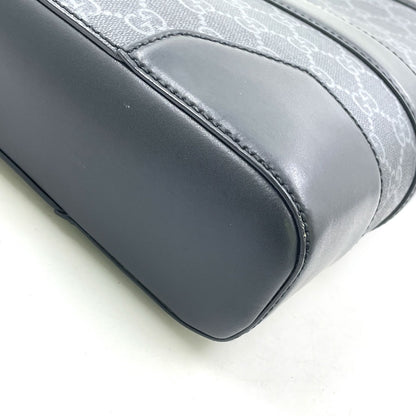 Gucci GG Supreme Shoulder Strap Leather Gray Black Business Bag Silver — view 7
