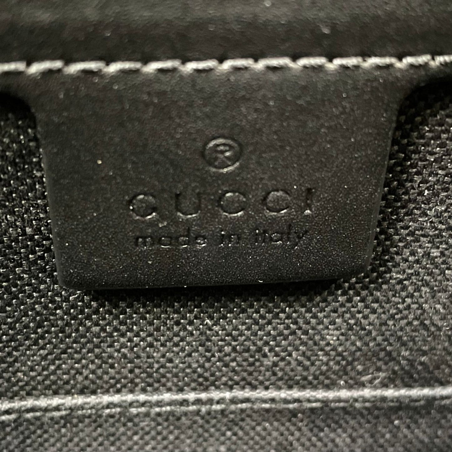 Gucci GG Supreme Shoulder Strap Leather Gray Black Business Bag Silver — view 4