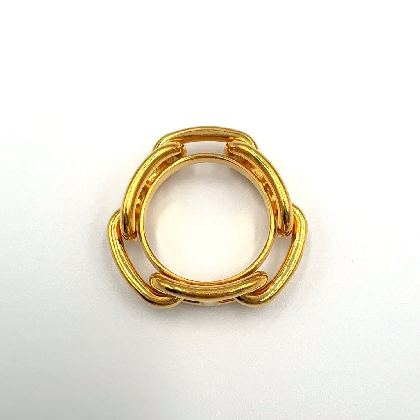 Hermes Chaine D'ancre Gold Plated Scarf Ring — view 4