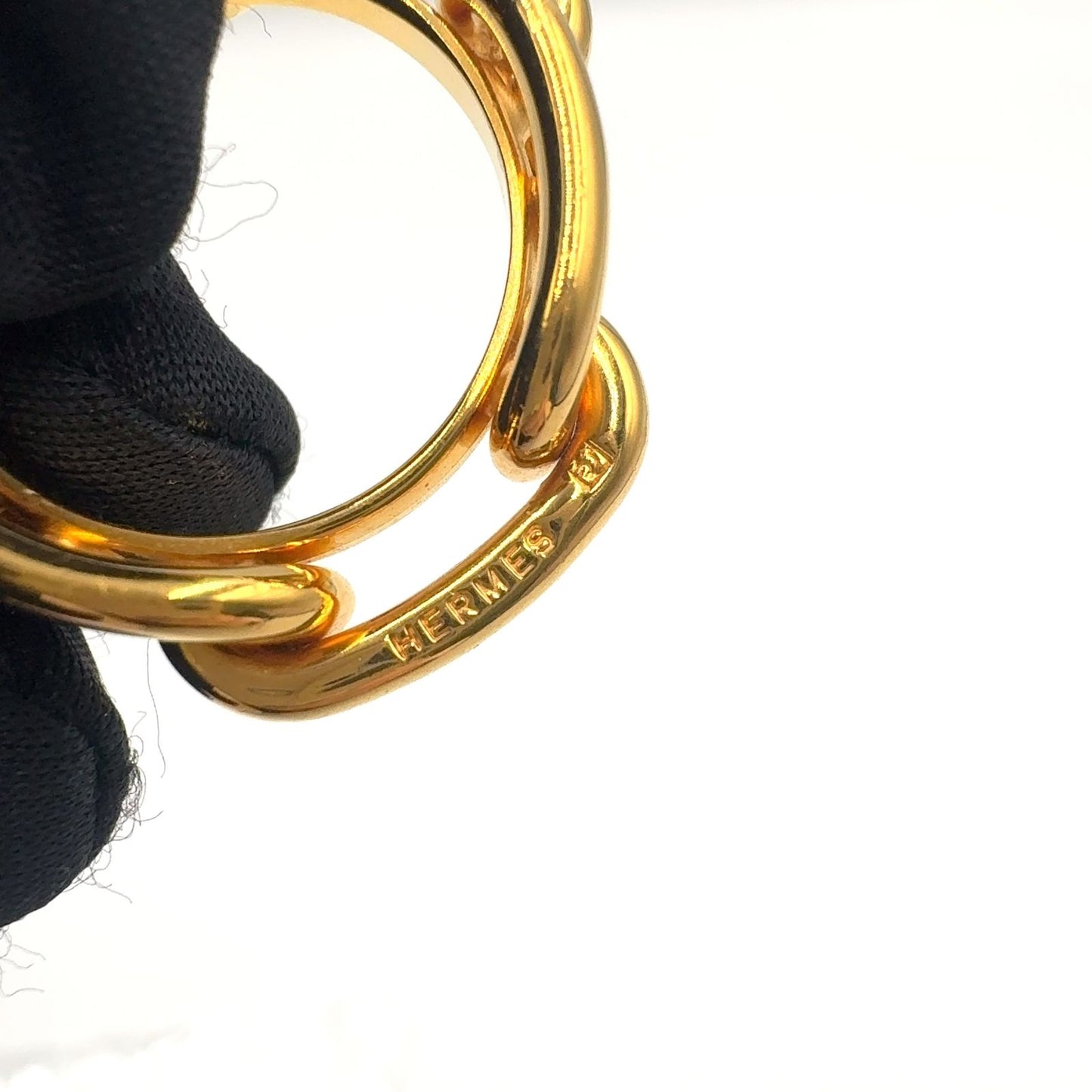 Hermes Chaine D'ancre Gold Plated Scarf Ring — view 3