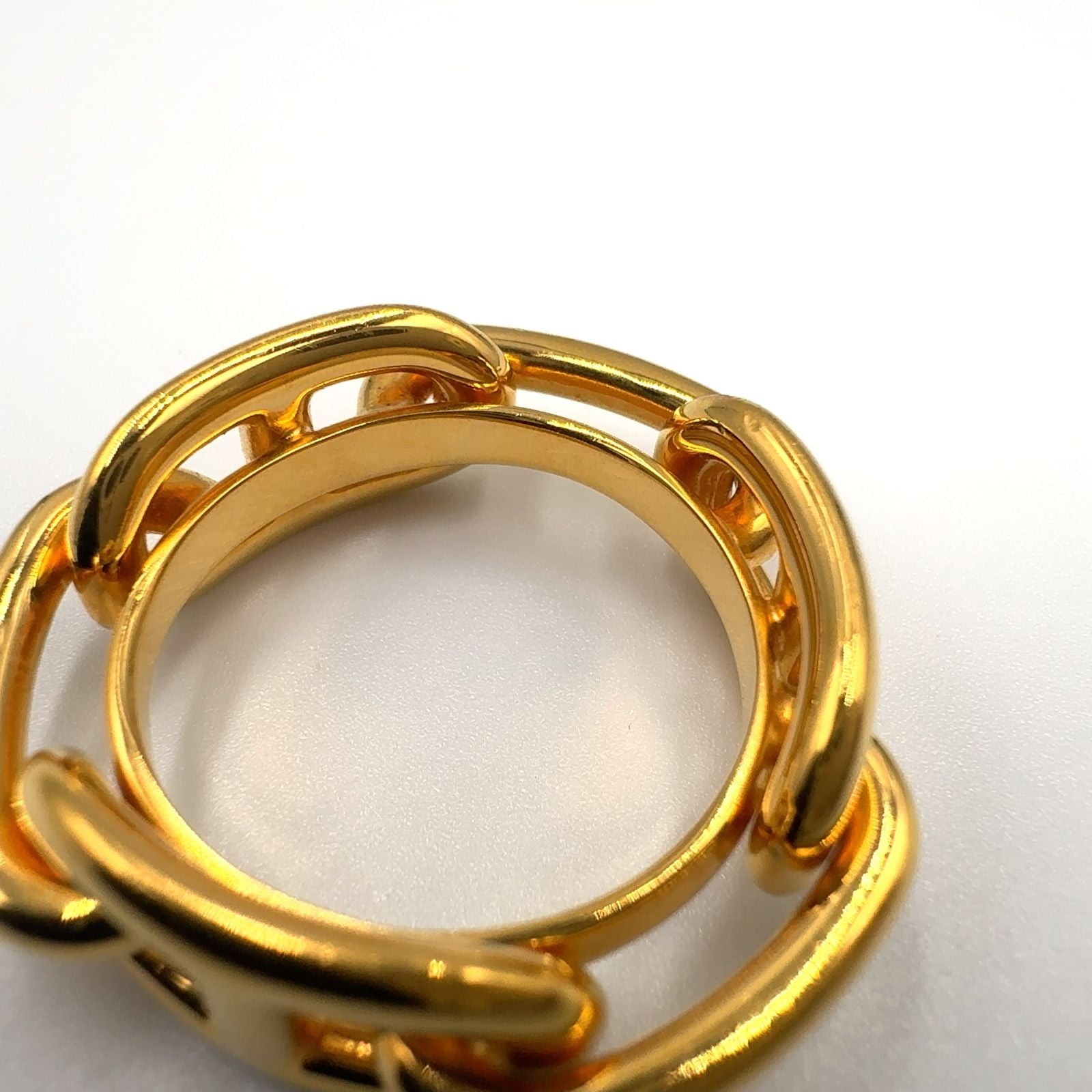Hermes Chaine D'ancre Gold Plated Scarf Ring — view 6