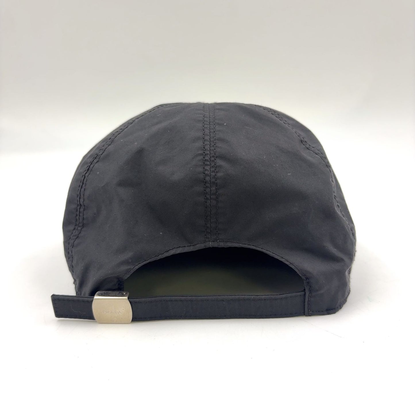 Prada Logo Embroidery Nylon Black Hat Silver — view 4