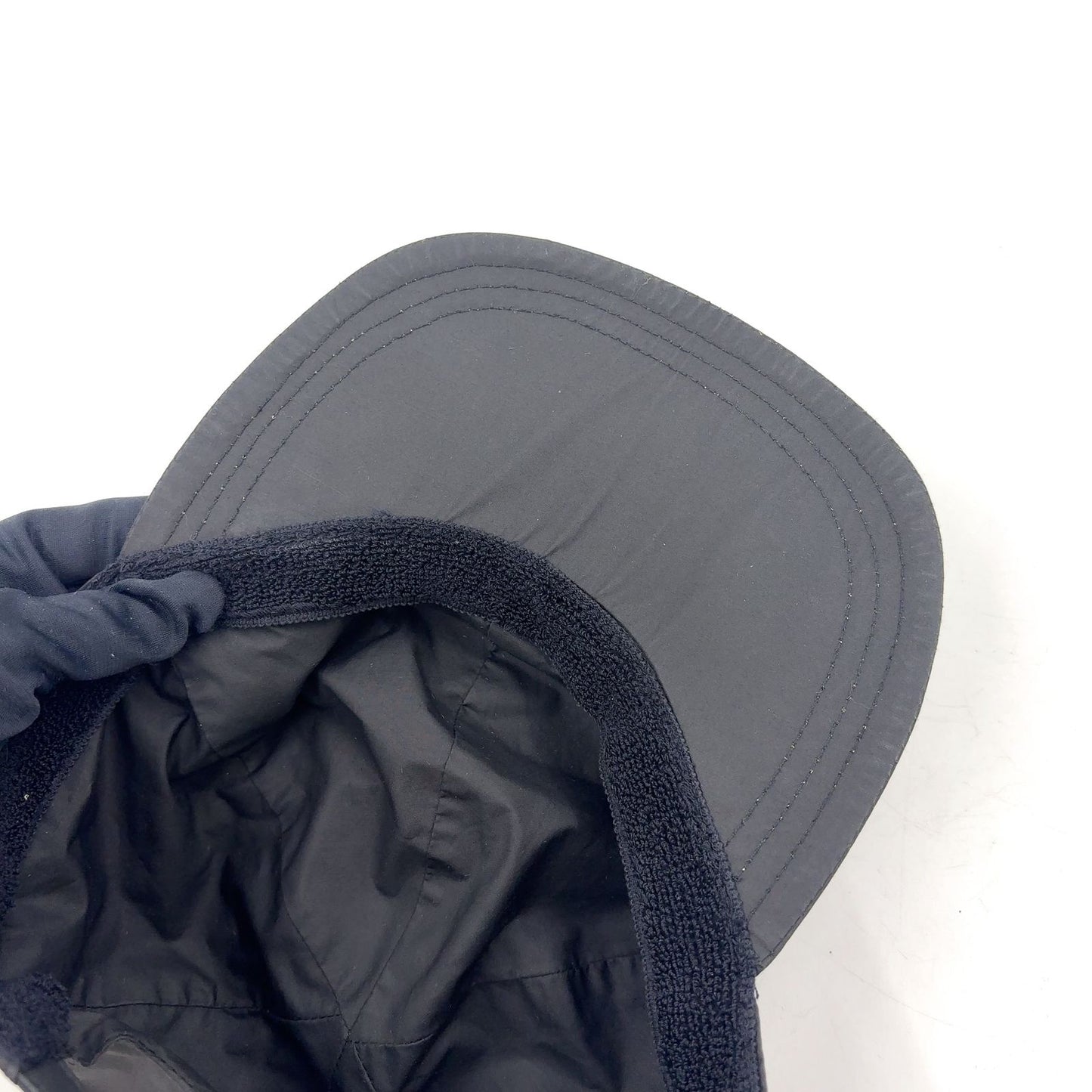 Prada Logo Embroidery Nylon Black Hat Silver — view 6