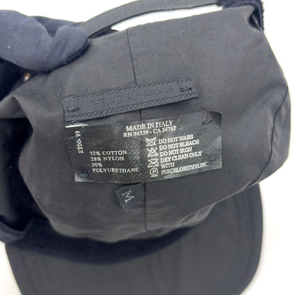 Prada Logo Embroidery Nylon Black Hat Silver — view 5