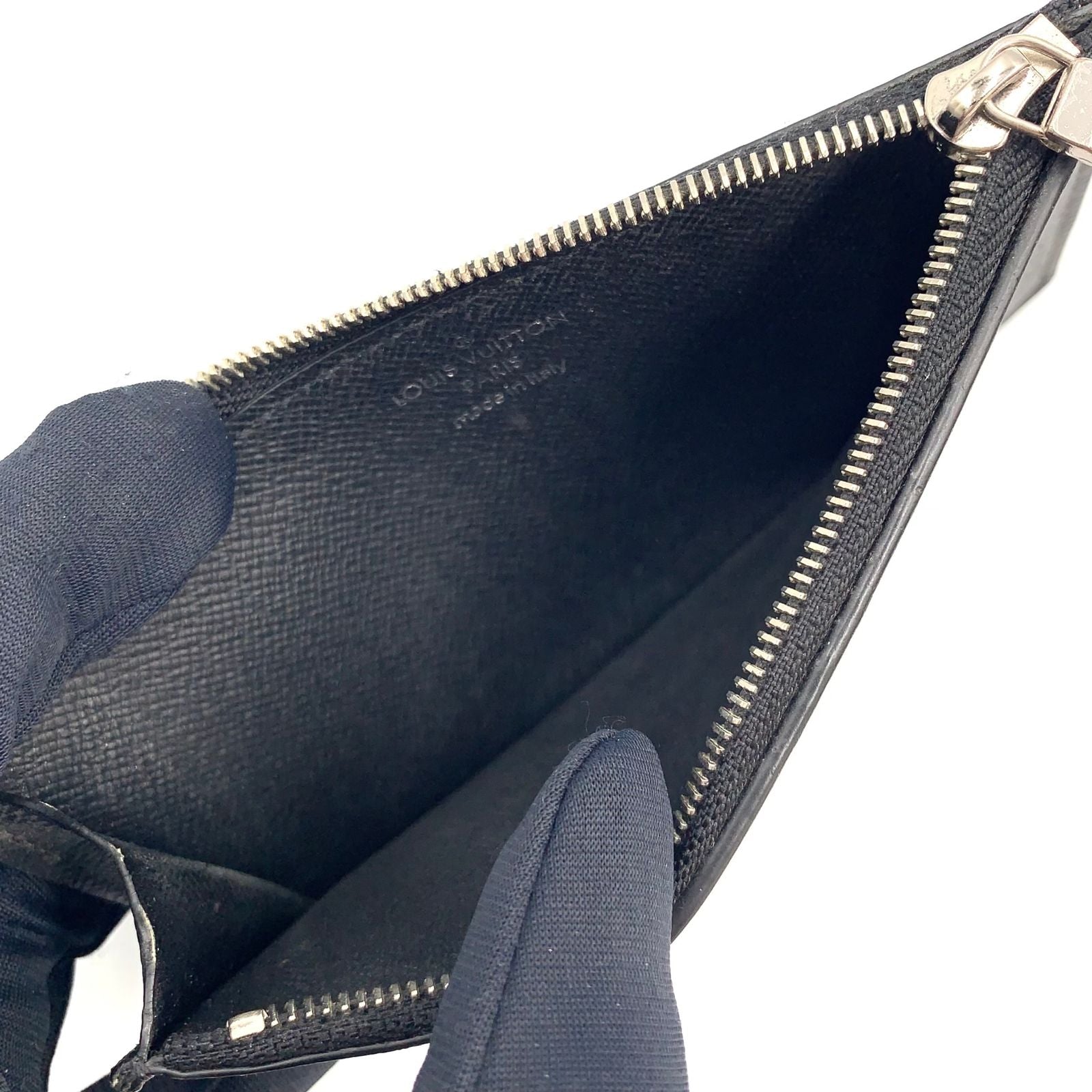 Louis Vuitton Coin Card Holder Damier Graphite Black Case Silver — view 5