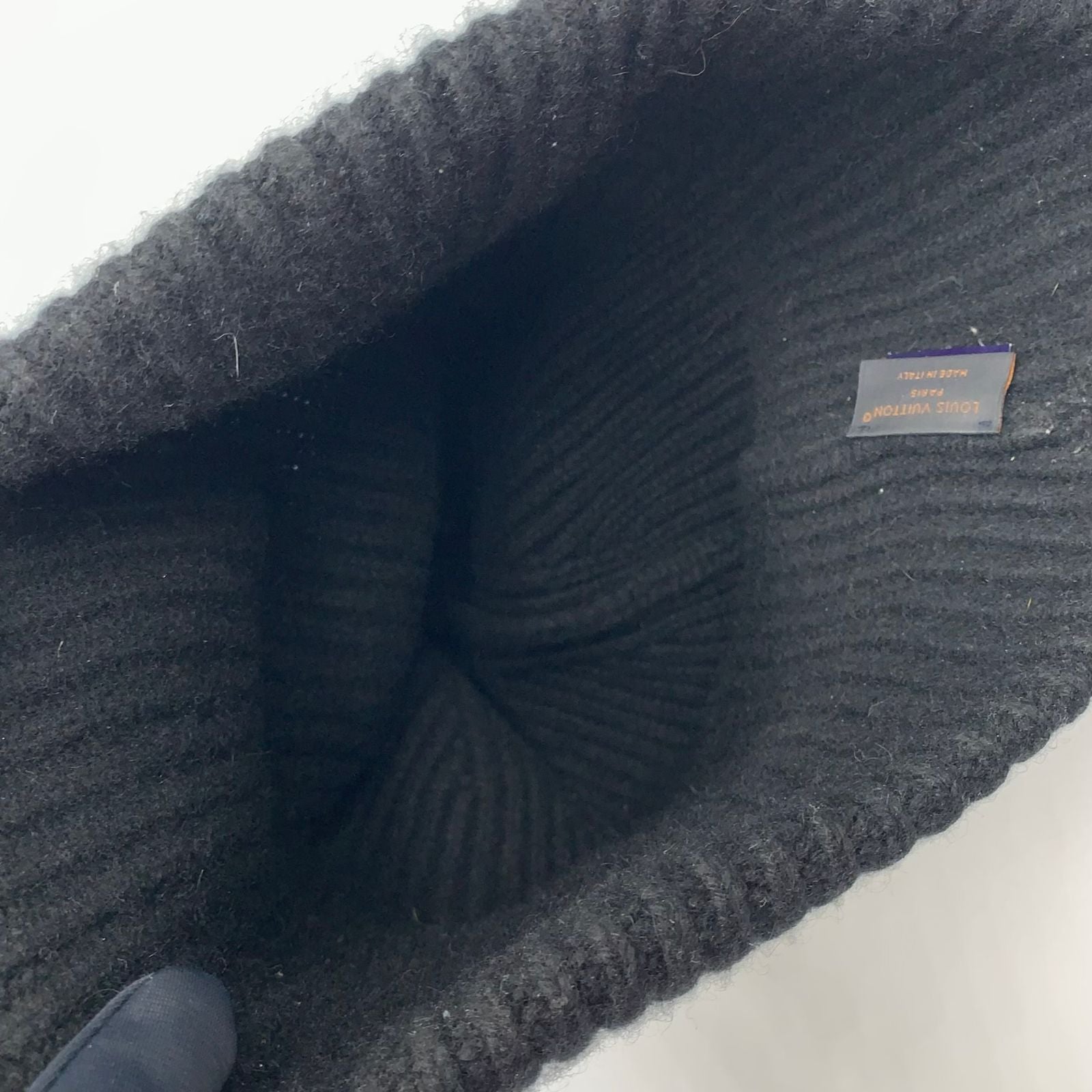 Louis Vuitton LV Ahead Cashmere Black Beanie Hat — view 4