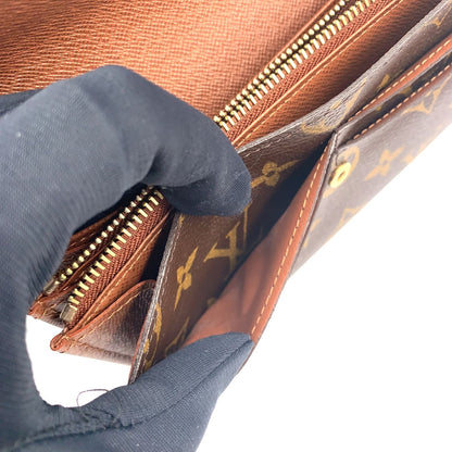 Louis Vuitton Pochette Porte-Monnaie Cles Monogram Brown Bifold Wallet Gold — view 9