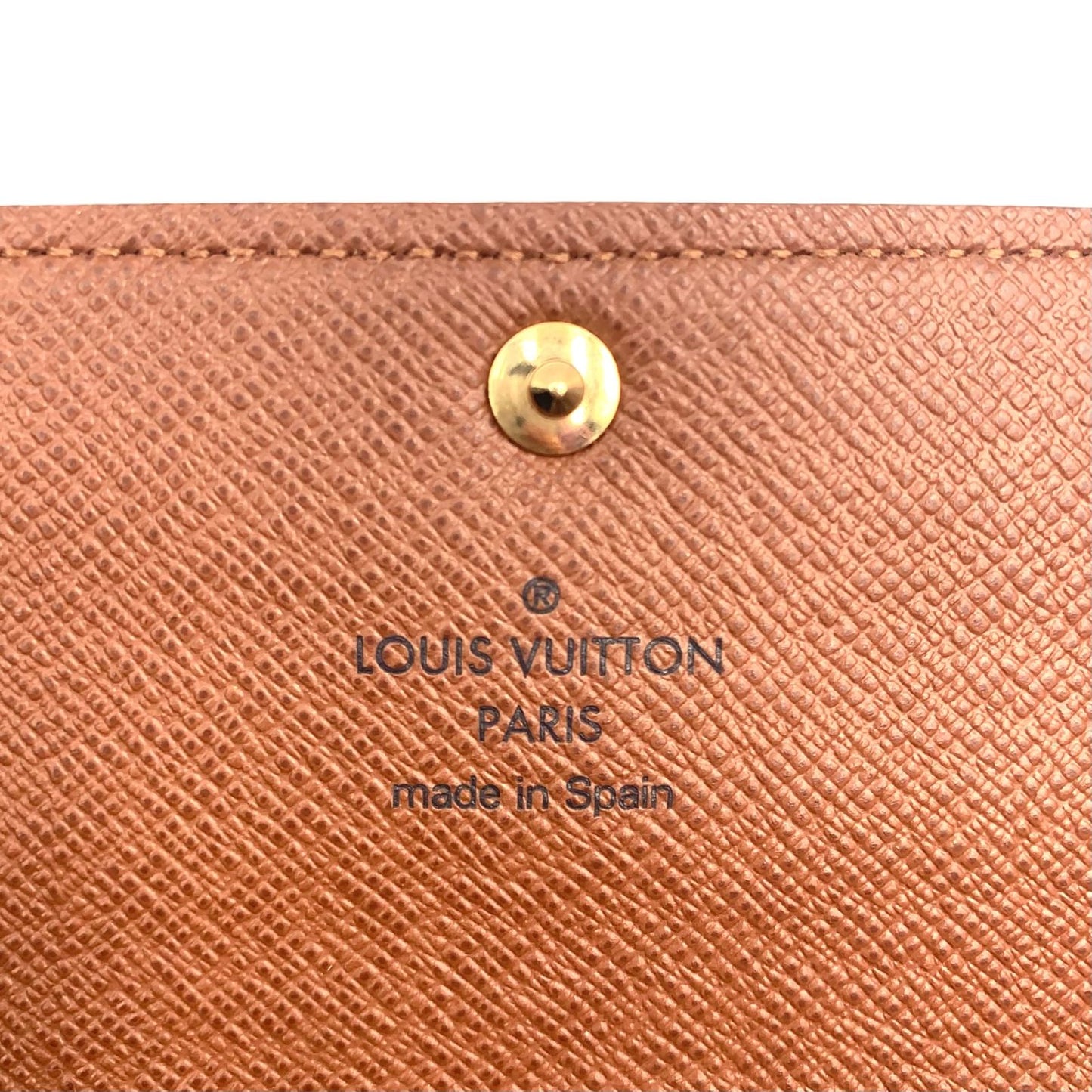 Louis Vuitton Pochette Porte-Monnaie Cles Monogram Brown Bifold Wallet Gold — view 4