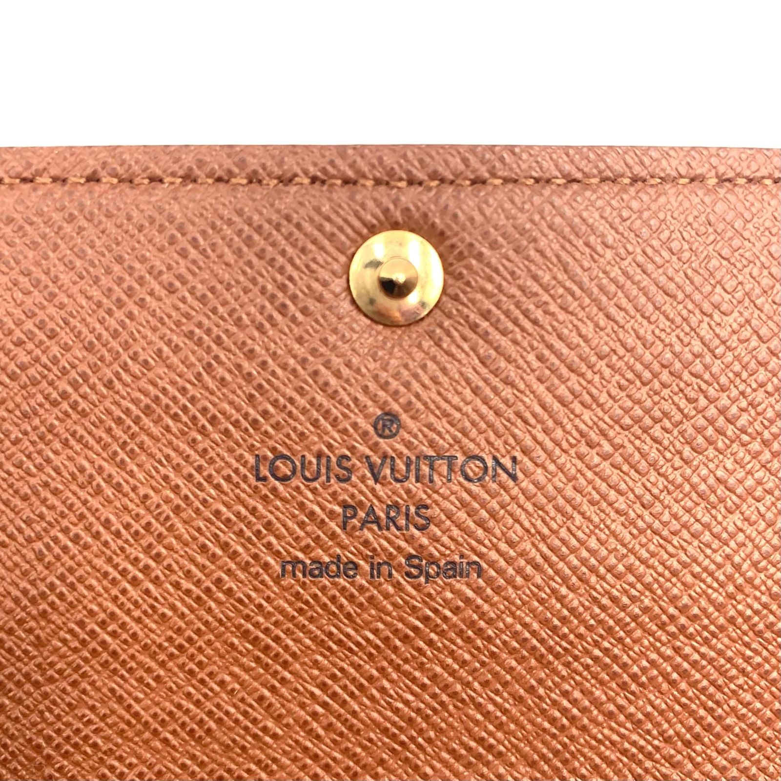 Louis Vuitton Pochette Porte-Monnaie Cles Monogram Brown Bifold Wallet Gold — view 4
