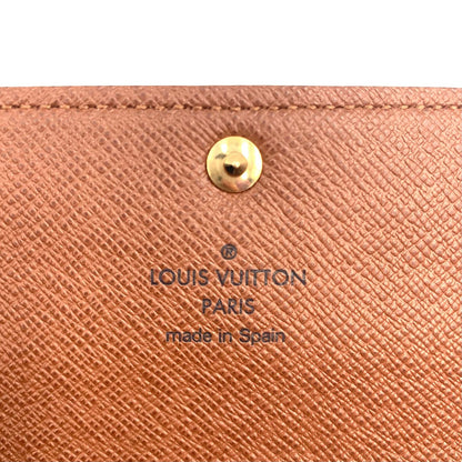 Louis Vuitton Pochette Porte-Monnaie Cles Monogram Brown Bifold Wallet Gold — view 4