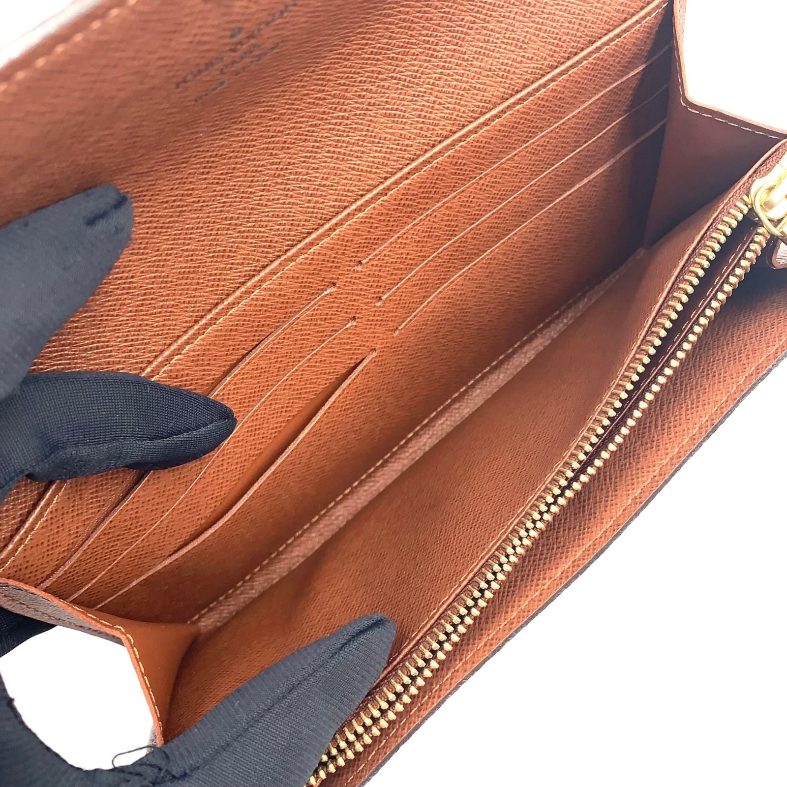 Louis Vuitton Pochette Porte-Monnaie Cles Monogram Brown Bifold Wallet Gold — view 3