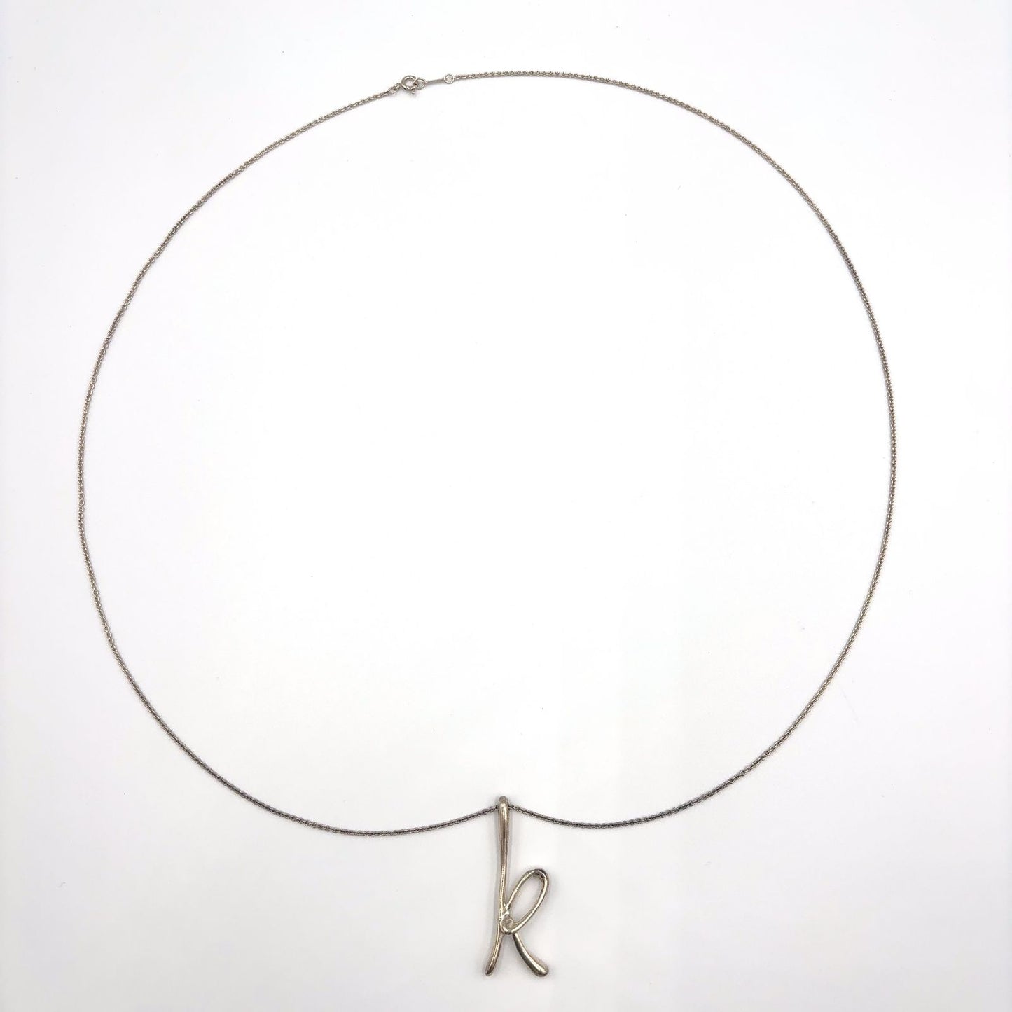 Tiffany & Co Elsa Peretti Letter-k Silver Necklace — view 3