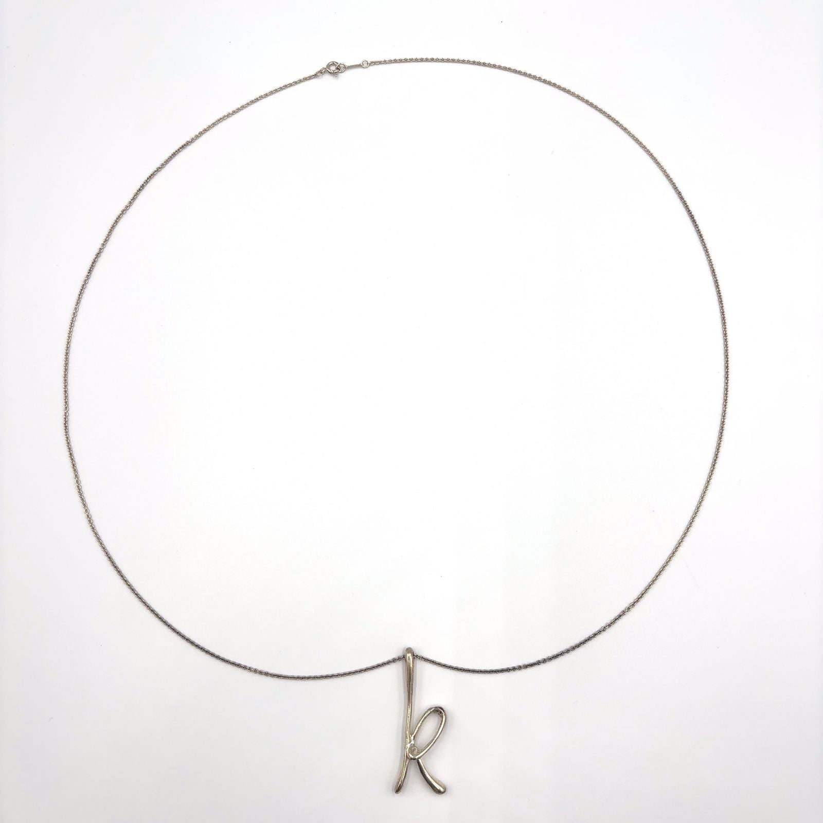 Tiffany & Co Elsa Peretti Letter-k Silver Necklace — view 3
