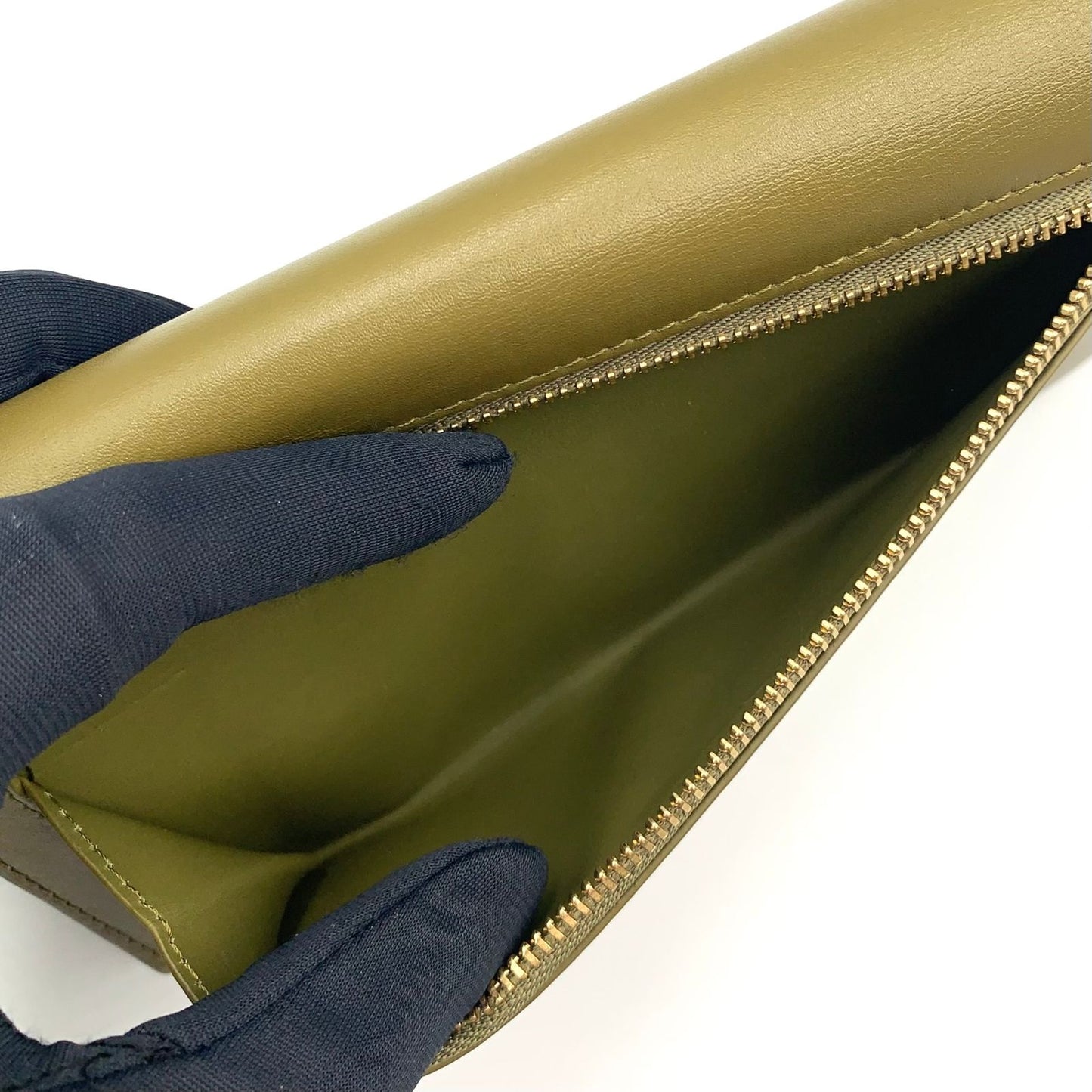 Loewe Continental Leather Khaki Brown Wallet Gold — view 7