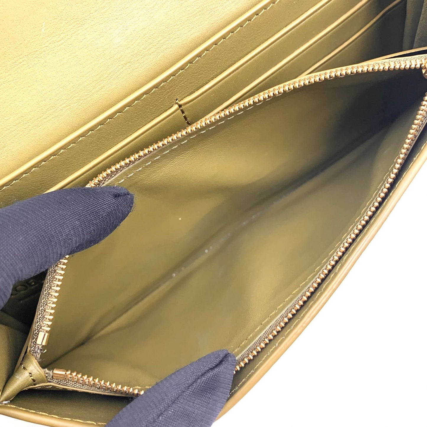 Loewe Continental Leather Khaki Brown Wallet Gold — view 5