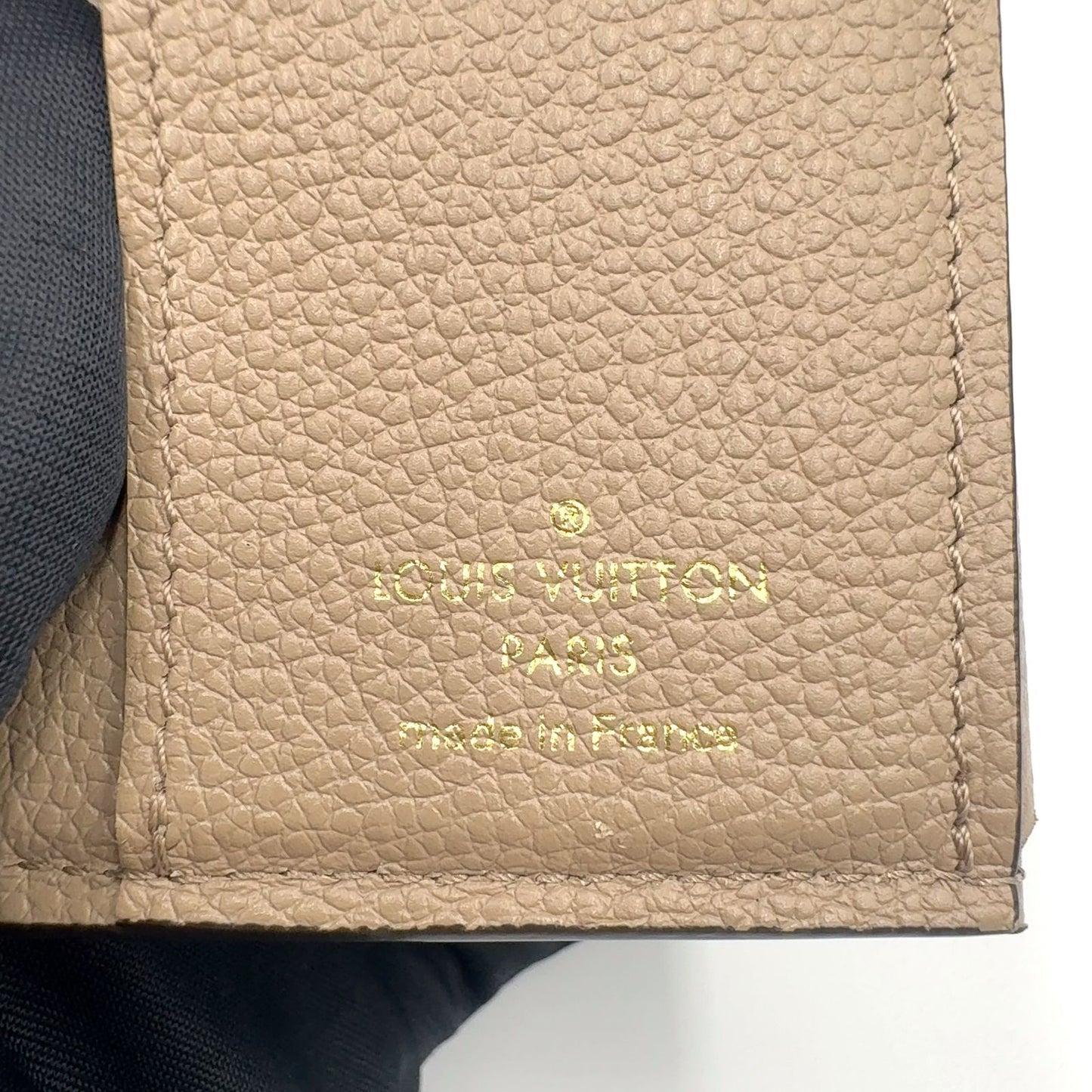 Louis Vuitton Portefeuille Zoe Monogram Empreinte Leather Gray Beige Trifold — view 4