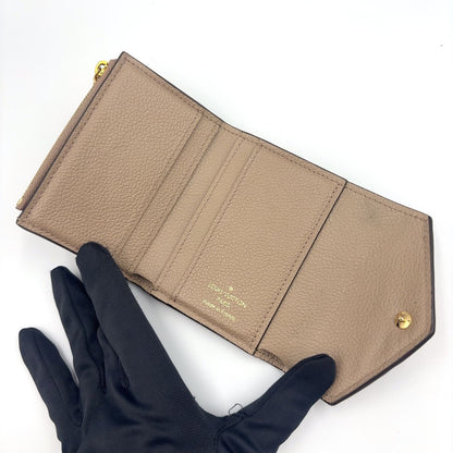 Louis Vuitton Portefeuille Zoe Monogram Empreinte Leather Gray Beige Trifold — view 3