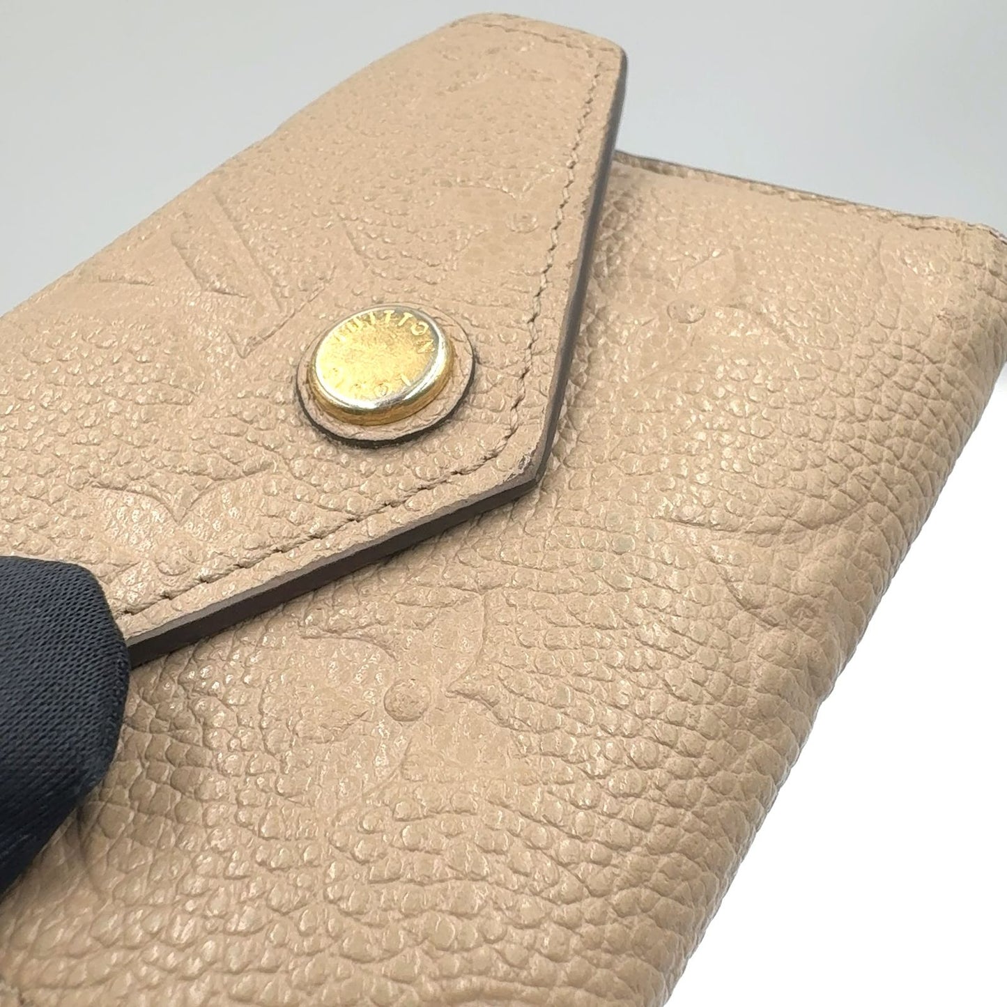 Louis Vuitton Portefeuille Zoe Monogram Empreinte Leather Gray Beige Trifold — view 8