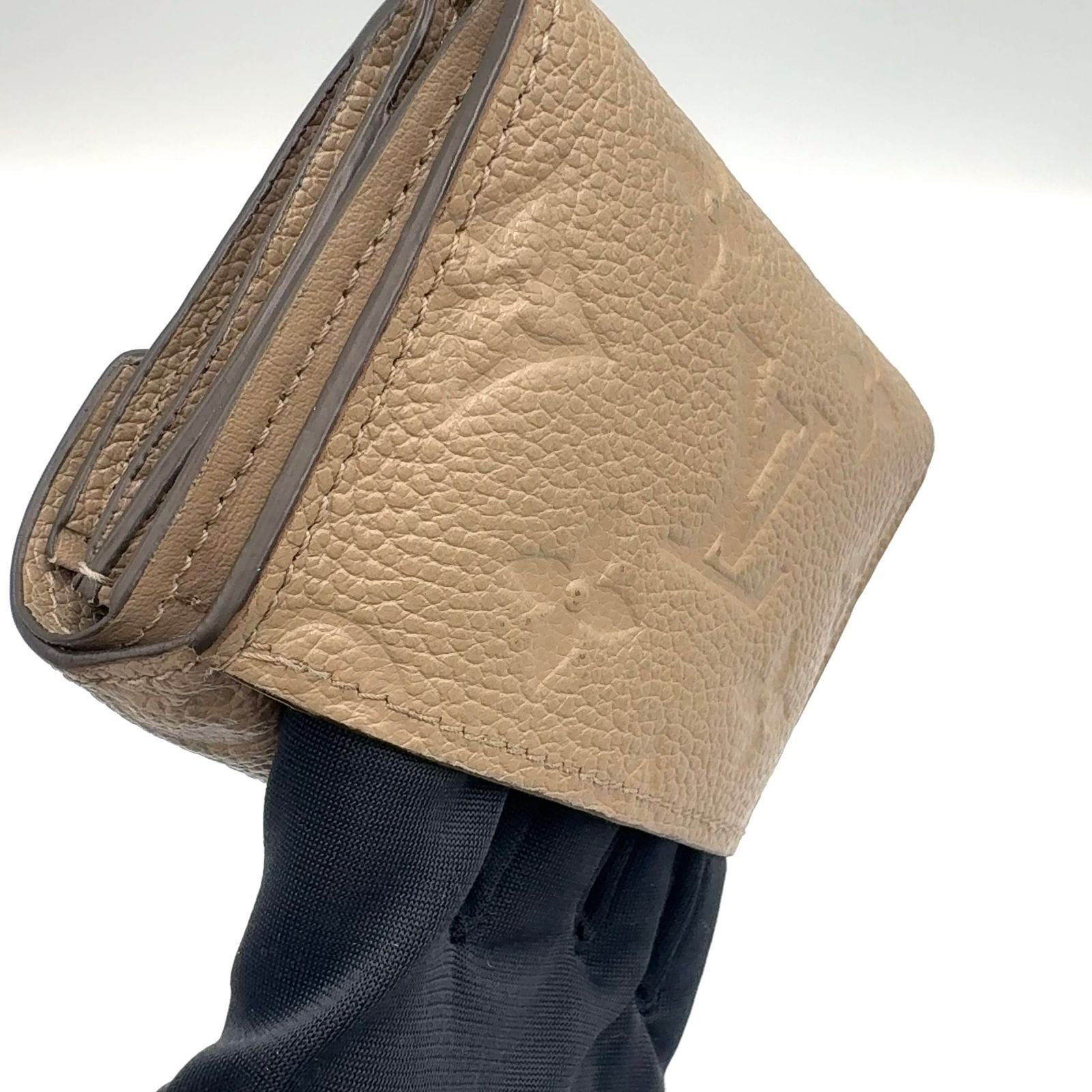 Louis Vuitton Portefeuille Zoe Monogram Empreinte Leather Gray Beige Trifold — view 7
