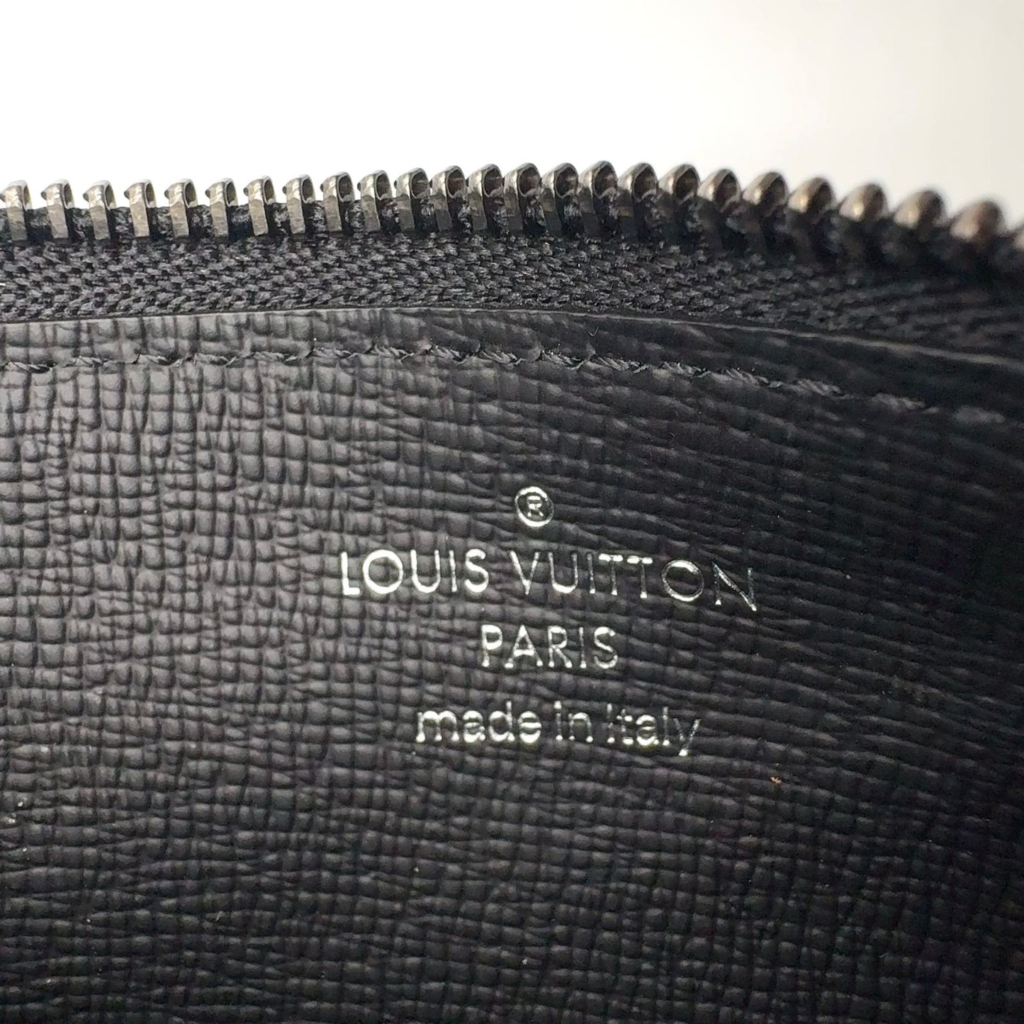 Louis Vuitton Monogram Eclipse Taiga Coin Card Holder Black Wallet Silver — view 5